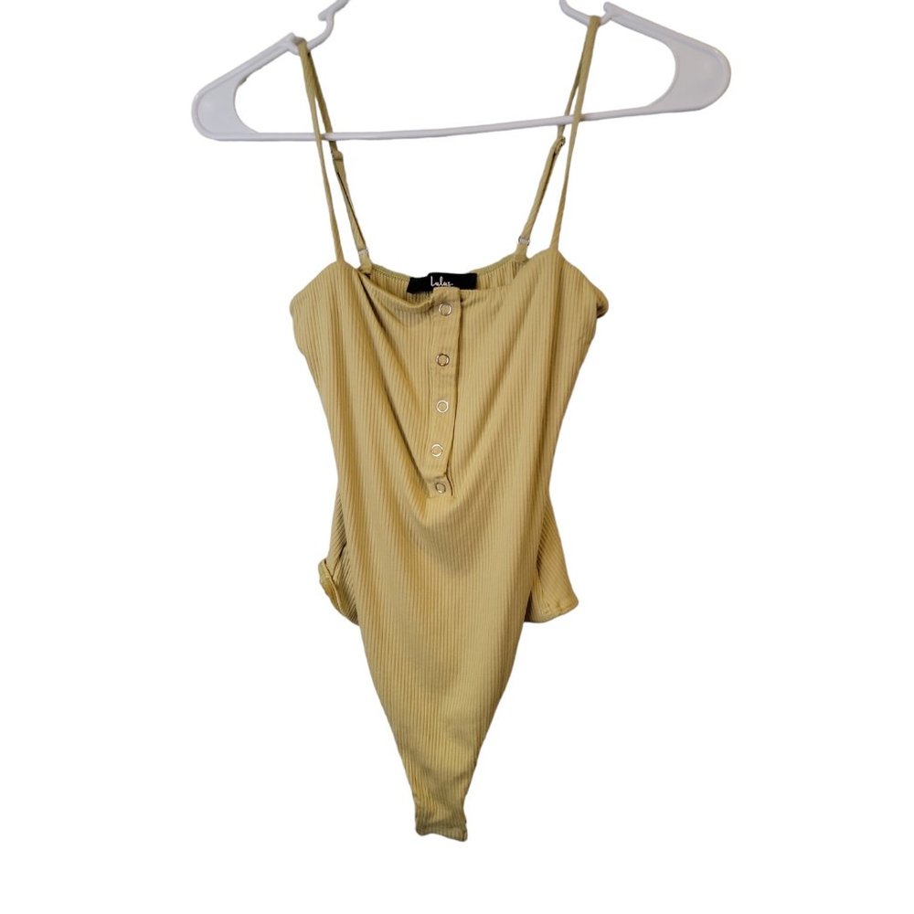 Lulus Size Small Womens Bodysuit Basic Ribbed Green Cami Tank NWOT